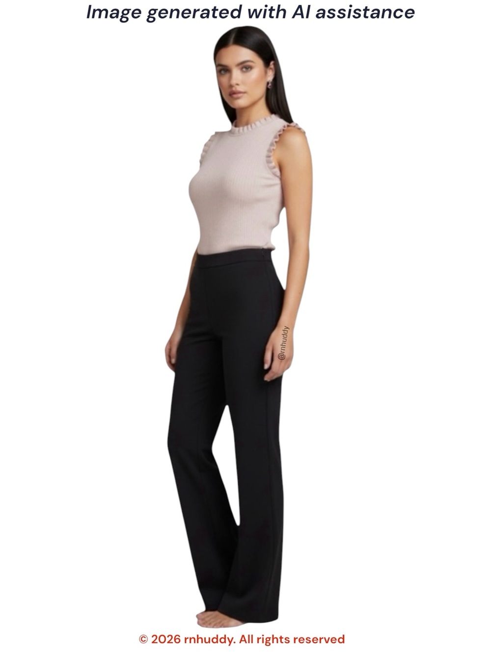 NWT Adrienne Vittadini L black straight leg pant